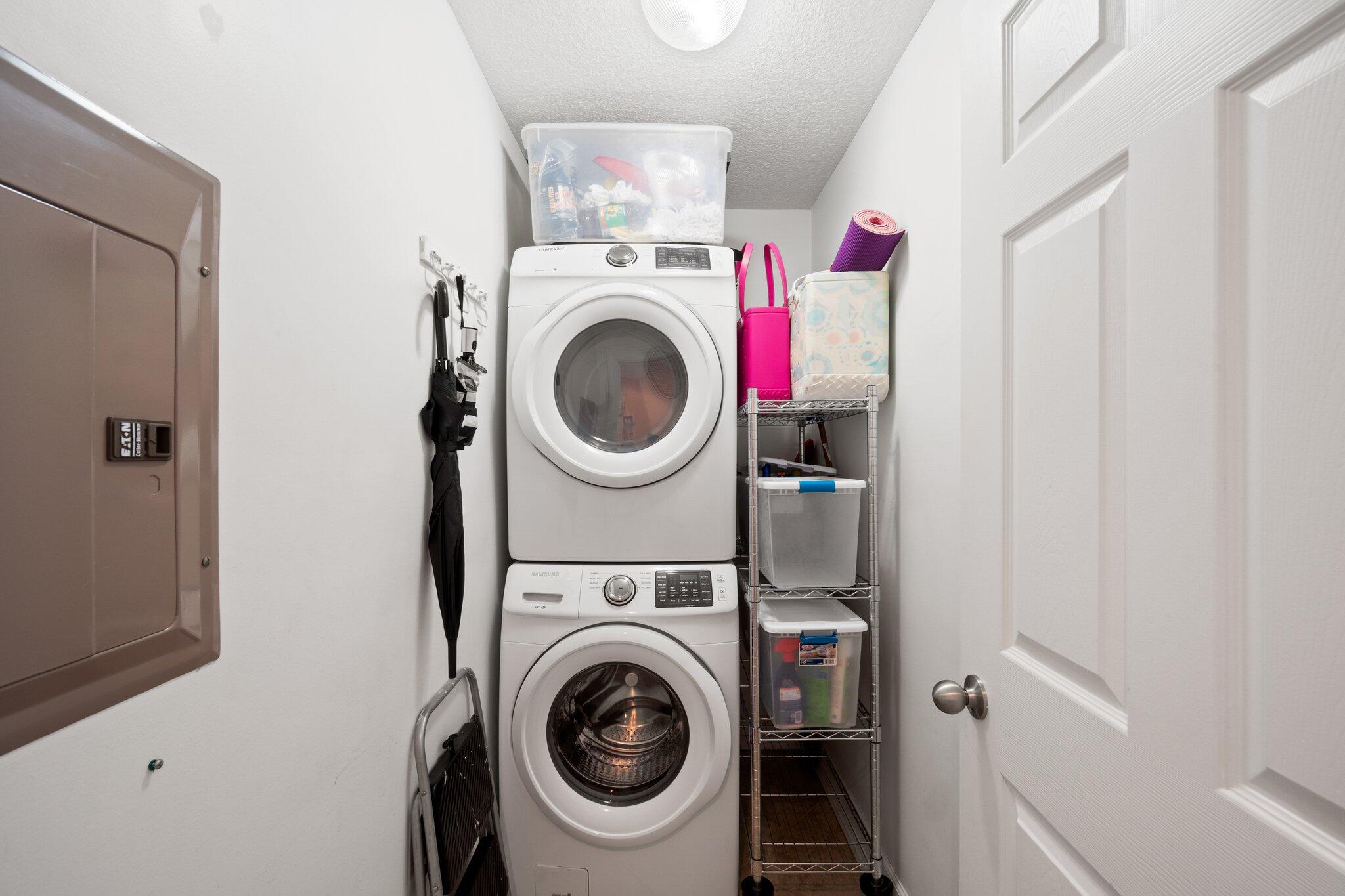 17643 Front Beach Road, Unit 1905 Panama City Beach, FL 32413 - Photo 40 of 51 Stackable Samsung washer and dryer