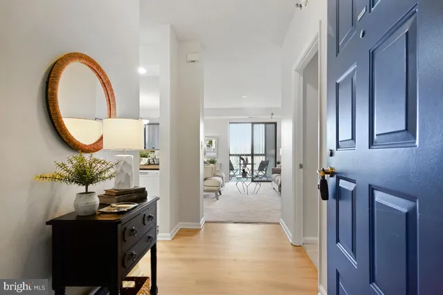 a living room with furniture a rug floor and a potted plant