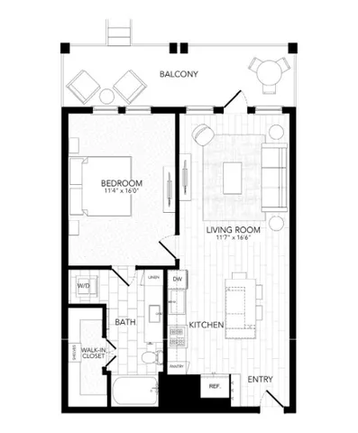 a picture of a bench in front of a door