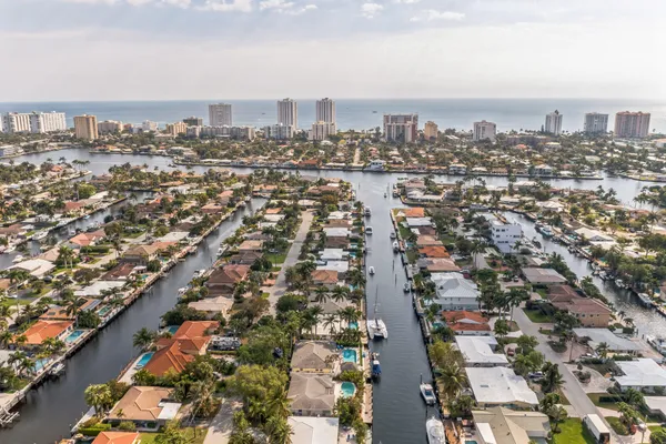 an aerial view of multiple house