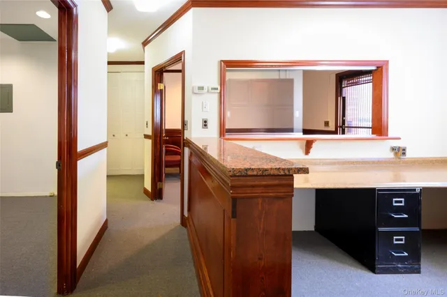 an empty room with closet