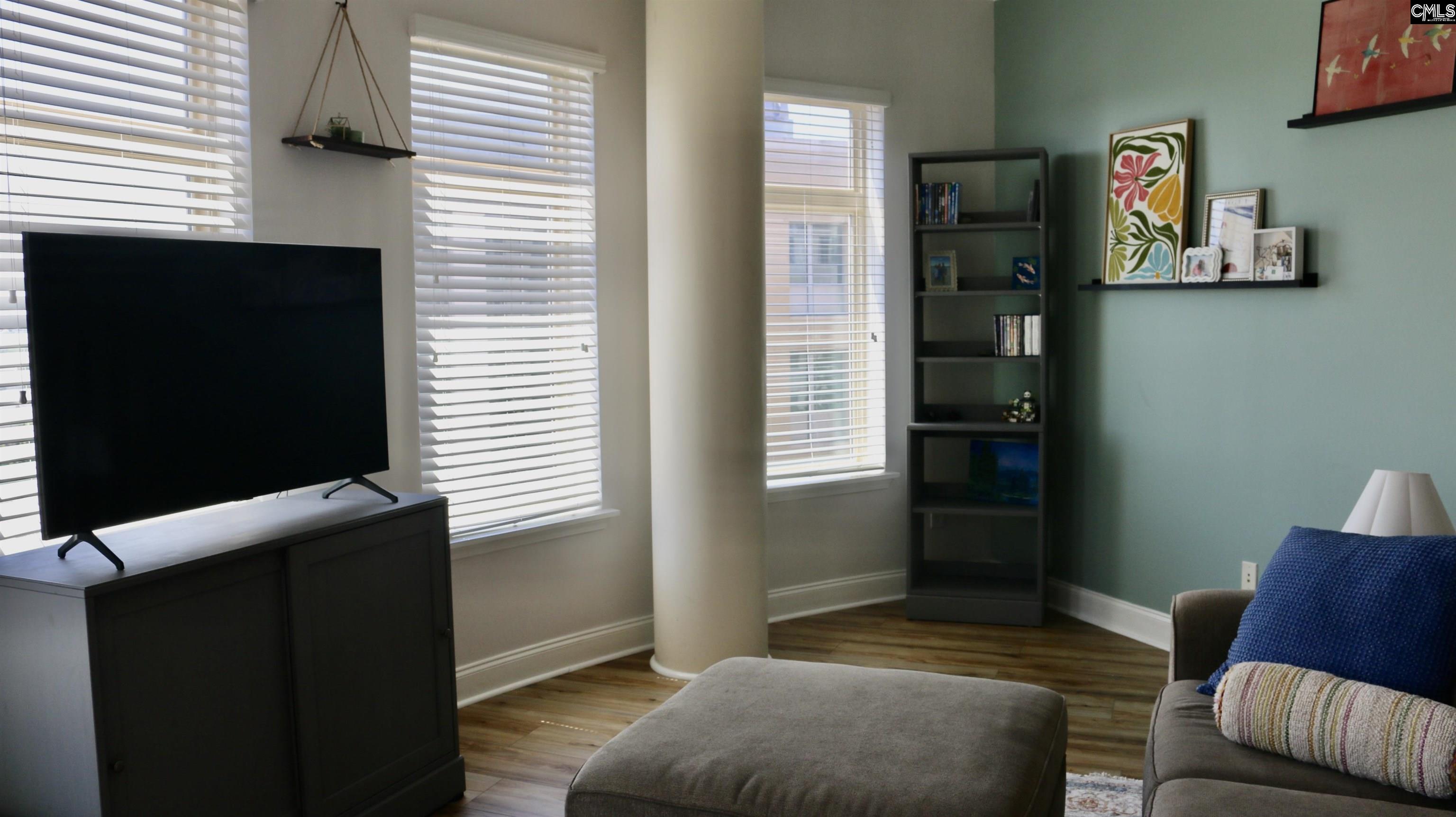 601 Main Street, Unit 323 Columbia, SC 29201 - Photo 45 of 68 a living room with furniture and a flat screen tv
