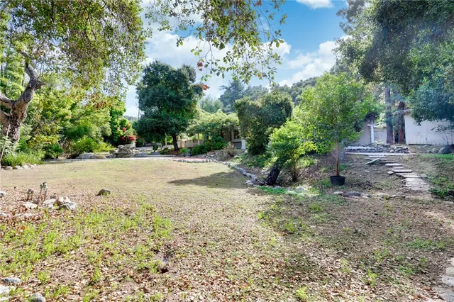 a view of backyard with green space