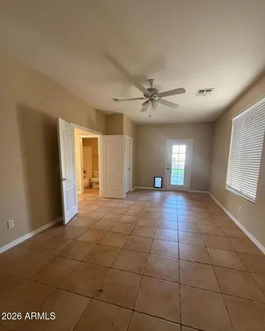 a view of a livingroom with a window