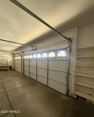 a view of a garage