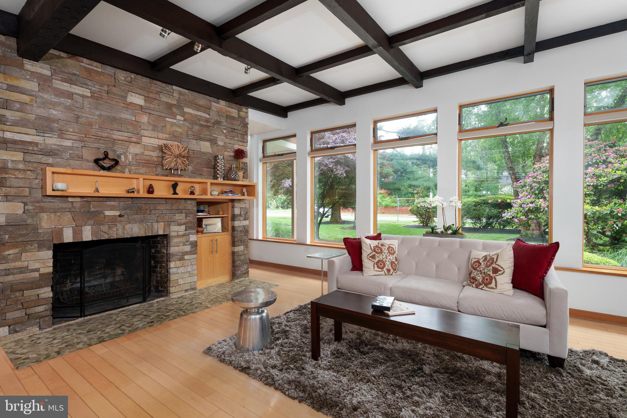 319 Clarksville Road Princeton Junction, NJ 08550 - Photo 14 of 41 a living room with furniture and a fireplace
