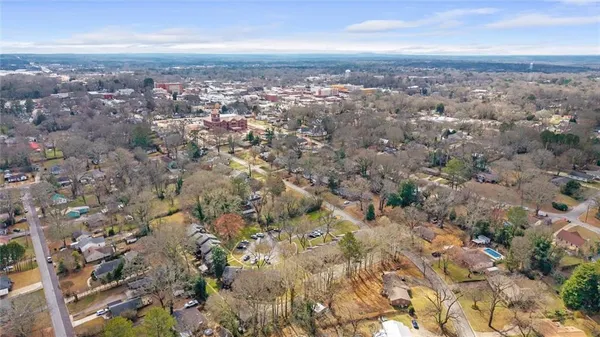 an aerial view of multiple house