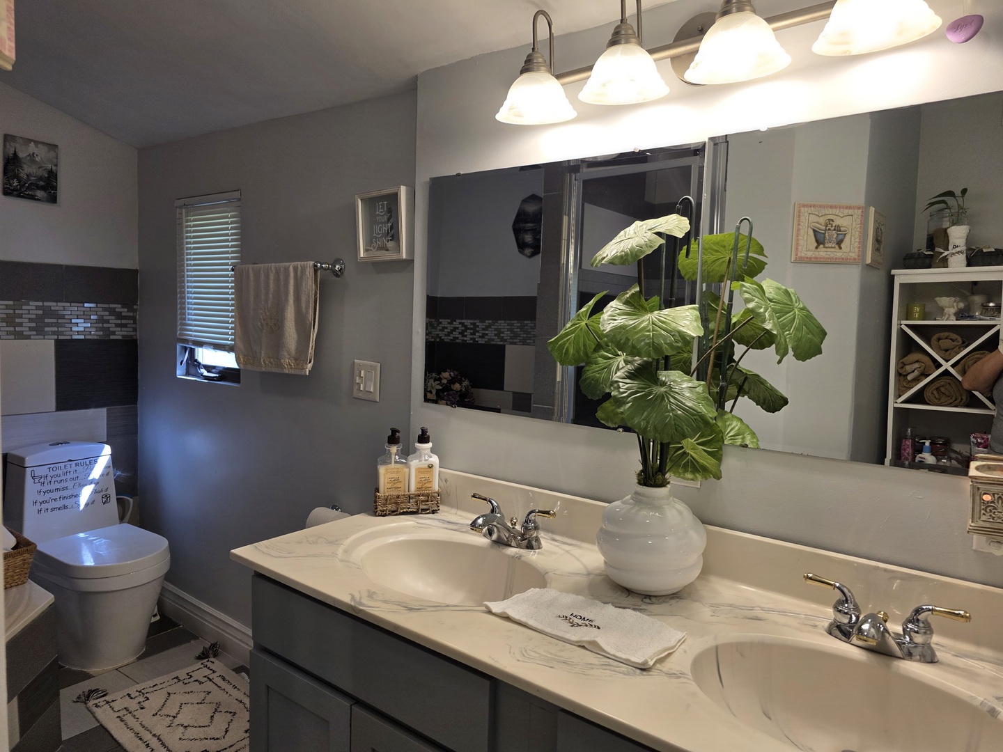 38433 North 5th Avenue Spring Grove, IL 60081 - Photo 15 of 44 a bathroom with a granite countertop toilet sink and mirror