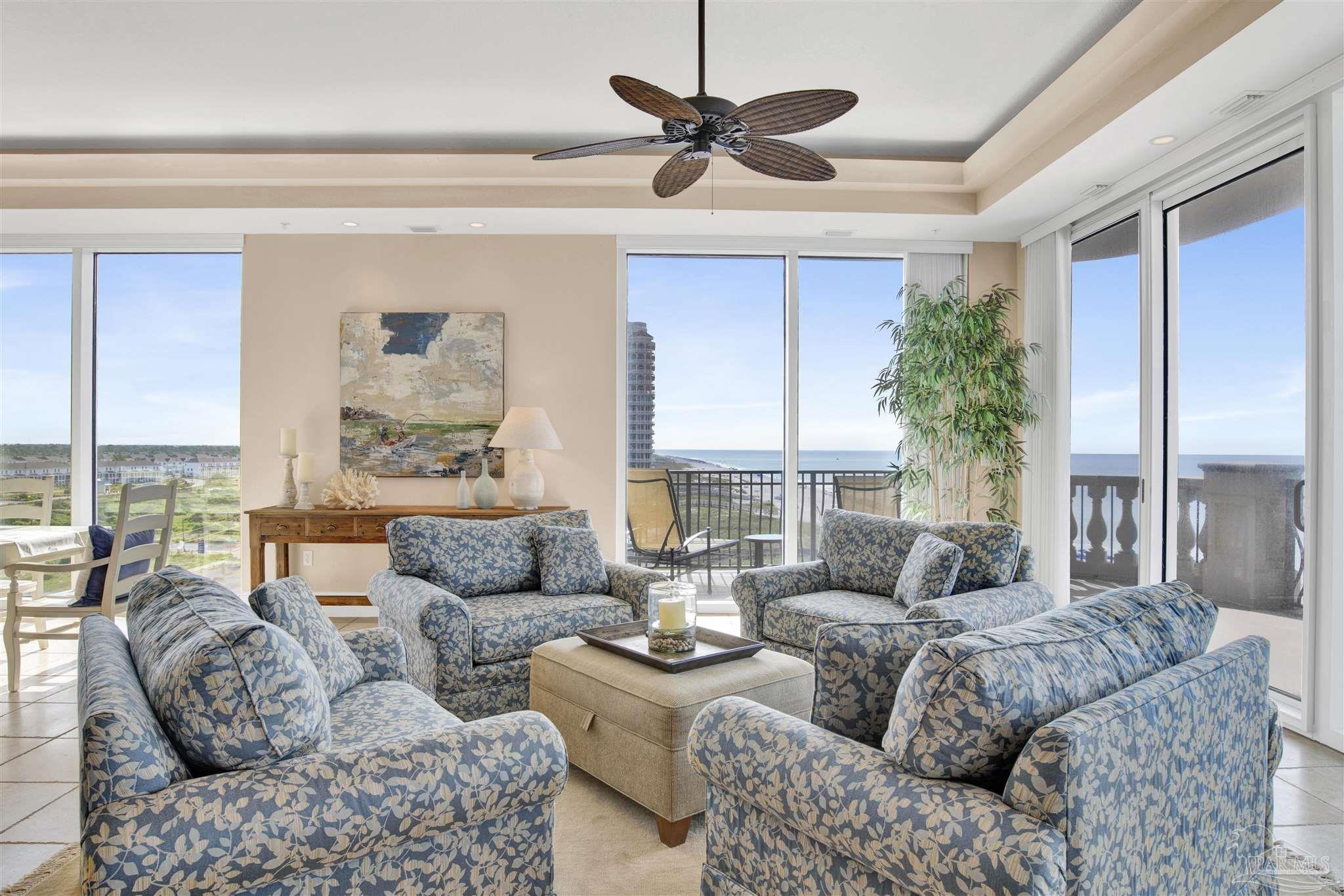 14455 Perdido Key Drive, Unit 601 Perdido Key, FL 32507 - Photo 17 of 62 a living room with furniture and a large window