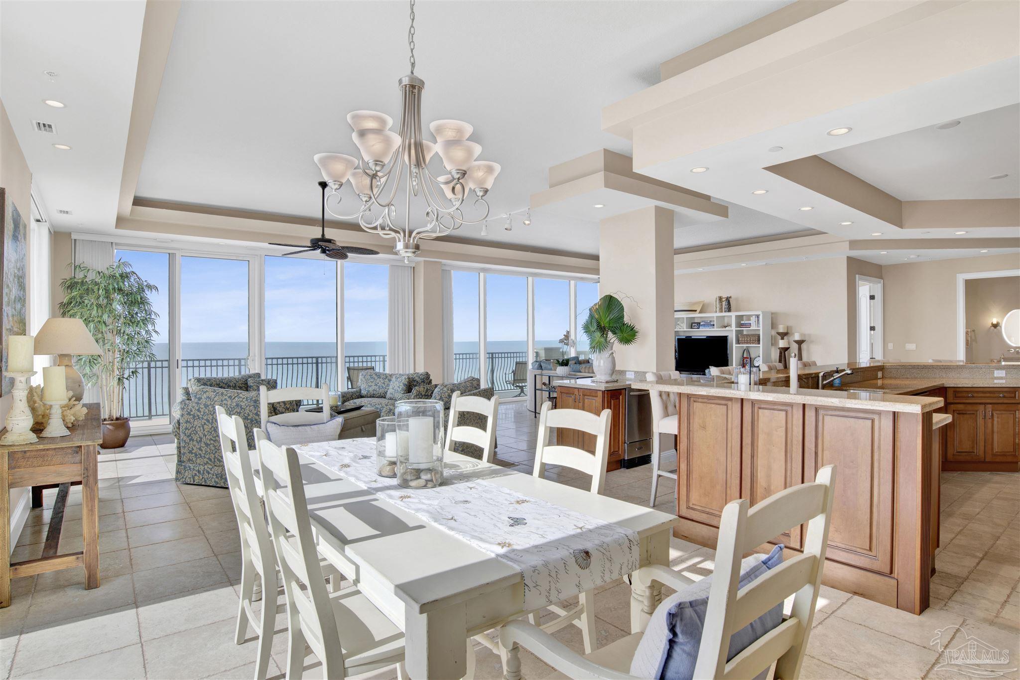 14455 Perdido Key Drive, Unit 601 Perdido Key, FL 32507 - Photo 7 of 62 a view of a dining room with furniture window and outside view