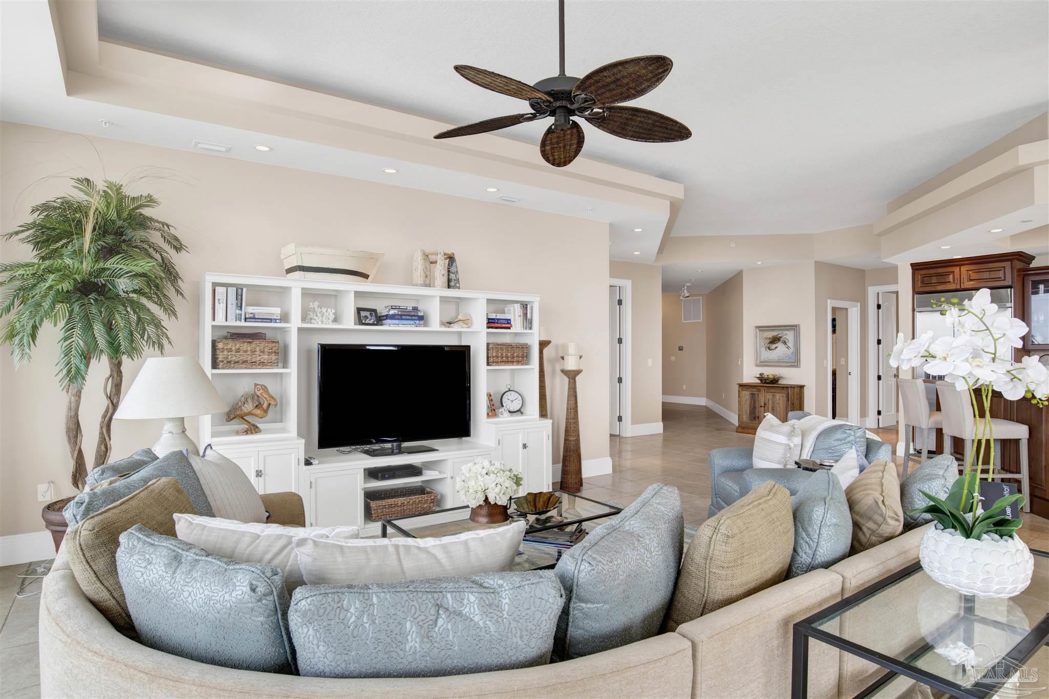 14455 Perdido Key Drive, Unit 601 Perdido Key, FL 32507 - Photo 10 of 62 a living room with furniture and a flat screen tv