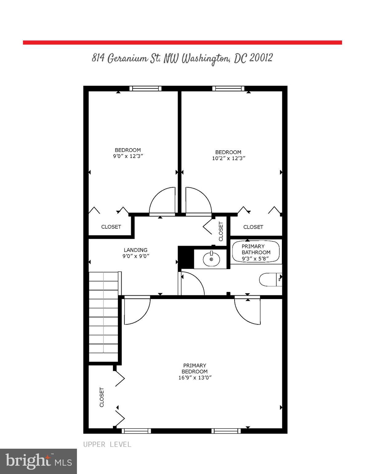 814 Geranium Street Northwest Washington, DC 20012 - Photo 50 of 51 Upper Level Floorplan