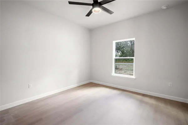 an empty room with a window