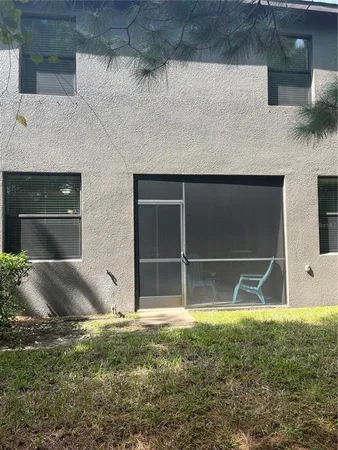 a view of a chair in the patio
