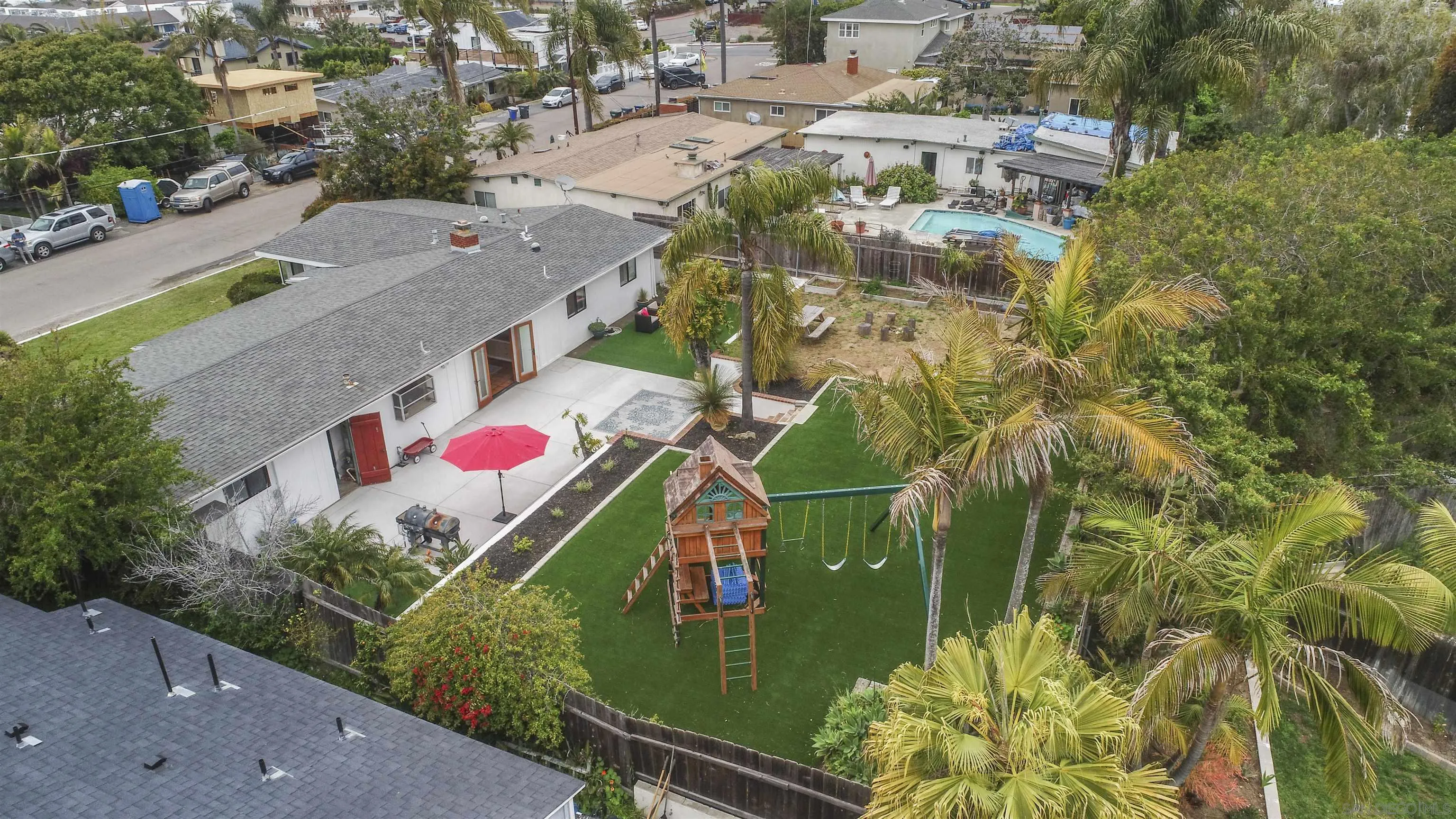 1235 Blue Sky Drive Cardiff, CA 92007 - Photo 5 of 35 an aerial view of residential houses with outdoor space and street view