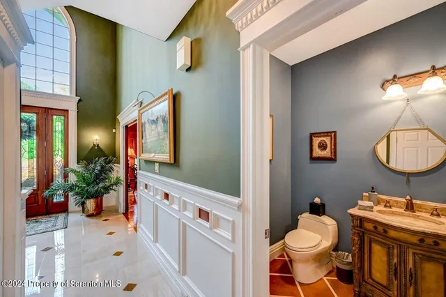 a view of a porch with seating space