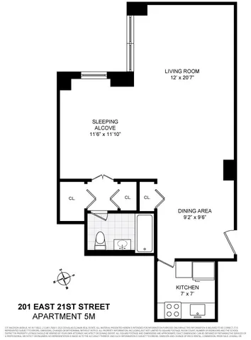 $525,000 | 201 East 21st Street, Unit 5M | Gramercy