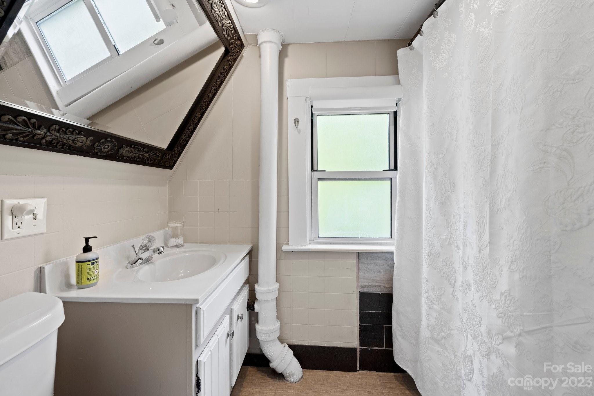 1545 Brevard Road Asheville, NC 28806 - Photo 23 of 43 a bathroom with a sink a toilet and a window