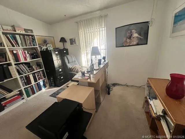 a room with furniture and a book shelf