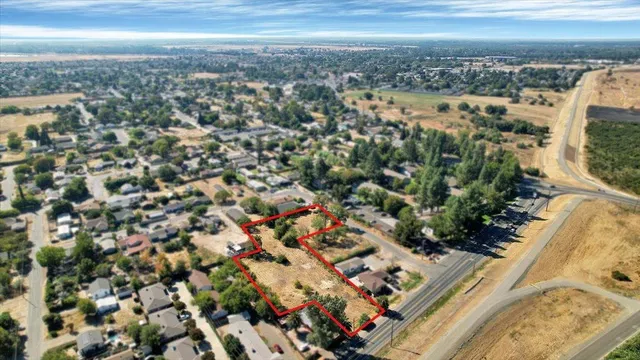 an aerial view of a city