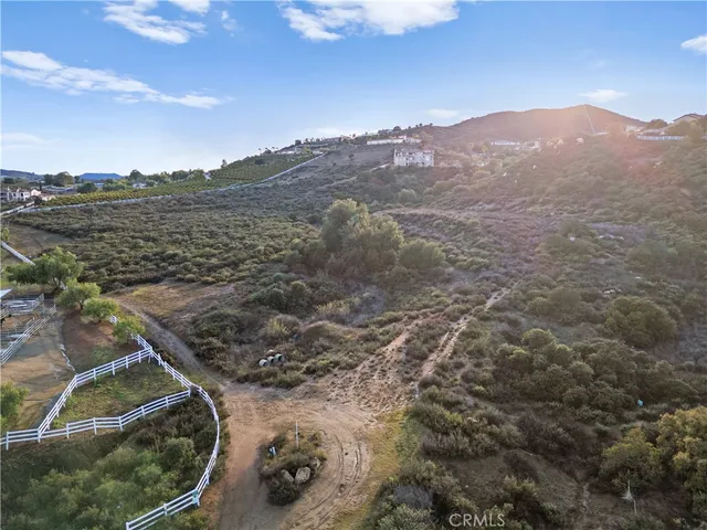 a view of a backyard with a mountain