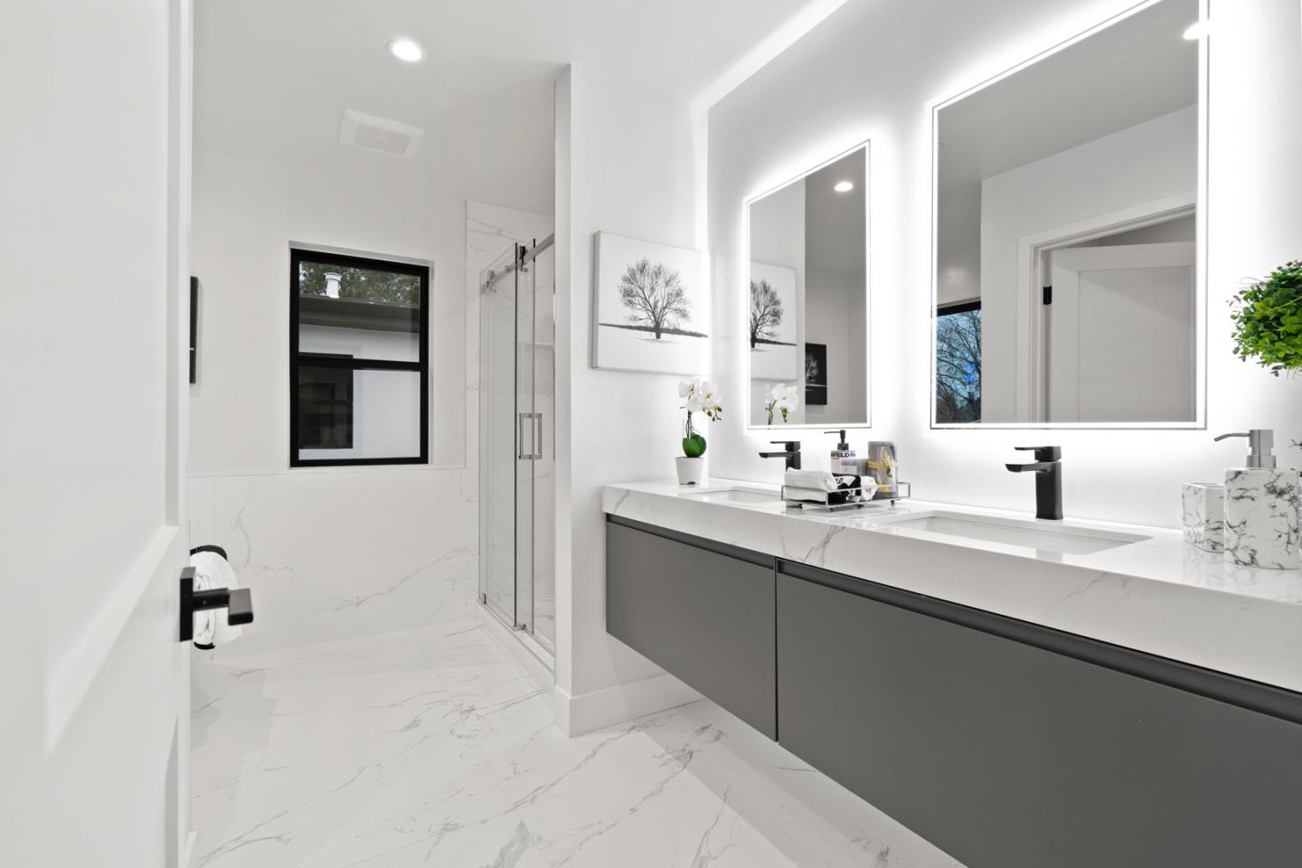 719 East Homestead Road Sunnyvale, CA 94087 - Photo 27 of 47 a bathroom with a double vanity sink mirror and bathtub