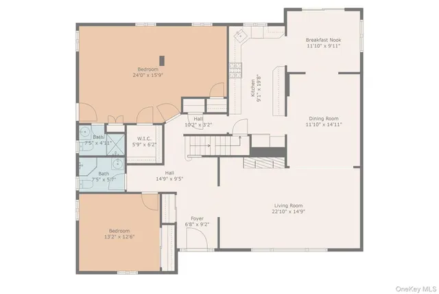 a kitchen with cabinets and appliances