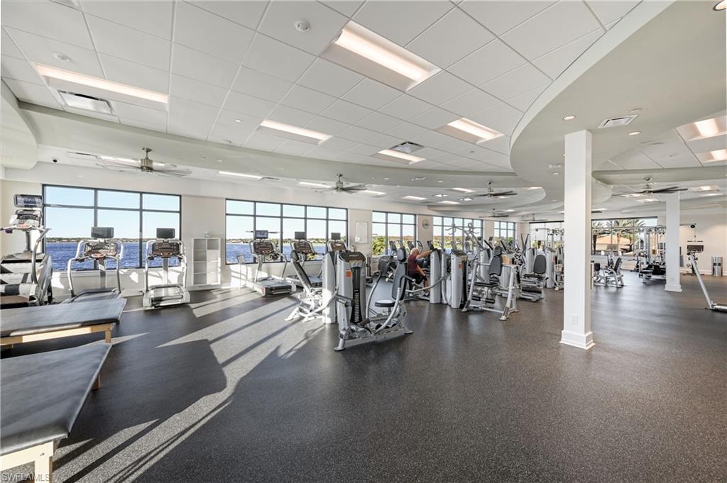 9121 Quartz Lane Naples, FL 34120 - Photo 34 of 36 Workout area with ceiling fan and a drop ceiling
