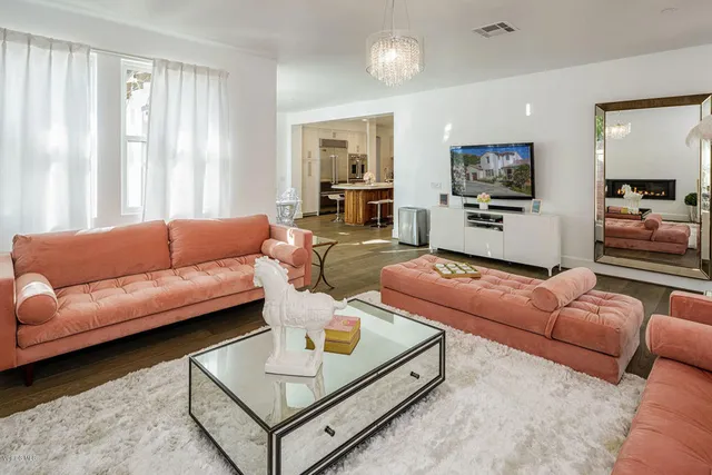 a living room with furniture