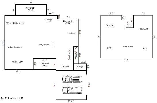 3981 Pleasant Hill Road Olive Branch, MS 38654 - Photo 45 of 45 House Square Footage Diagram from Apprai