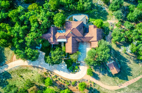 an aerial view of a house