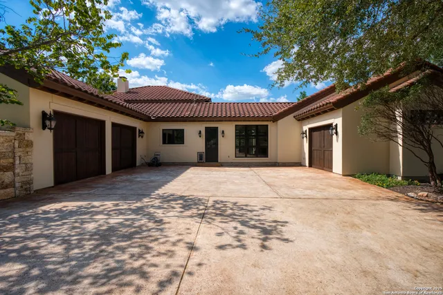 a view of a lush green space