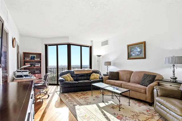 a view of balcony with city view