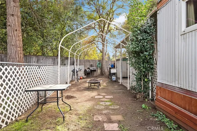 a view of a chairs and tables in patio