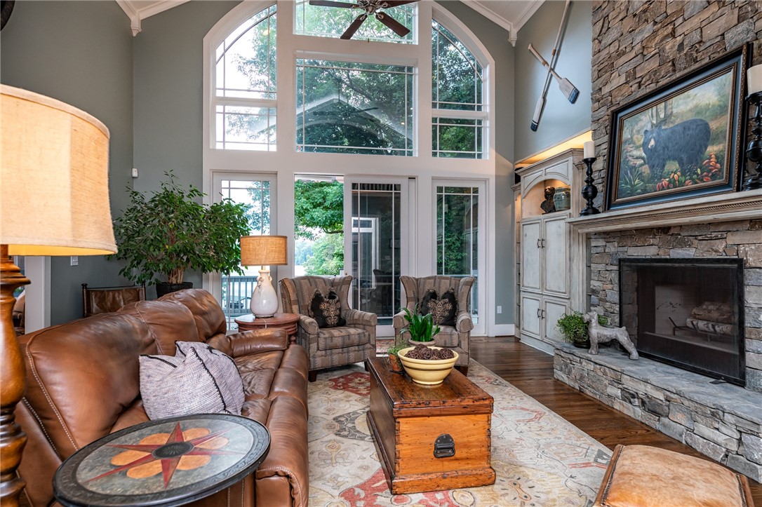 606 Wind Flower Drive Sunset, SC 29685 - Photo 13 of 49 White wood ceiling, fabulous windows