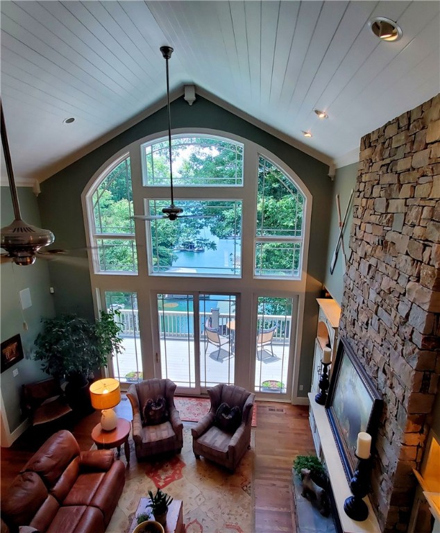 606 Wind Flower Drive Sunset, SC 29685 - Photo 16 of 49 Loft highlights lake and beautiful Great Room ceil