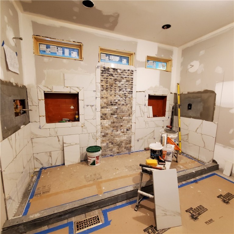 606 Wind Flower Drive Sunset, SC 29685 - Photo 37 of 49 NEW Master Bath - Double shower heads Brick tile a