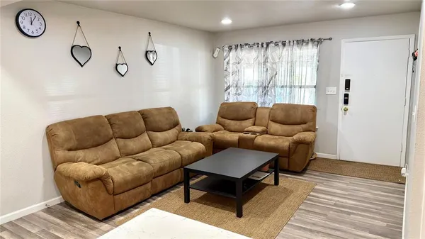 a living room with furniture