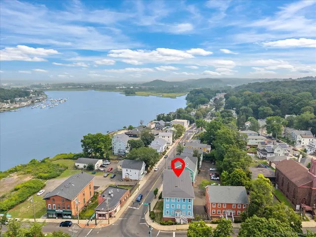 an aerial view of a house
