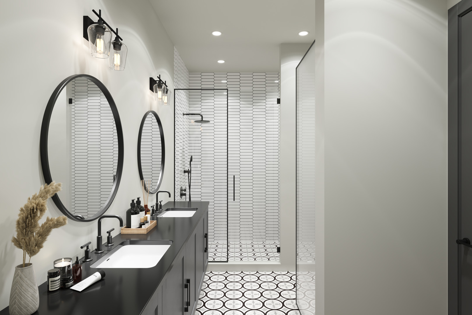 1356 West Chestnut Street, Unit 203 Chicago, IL 60642 - Photo 5 of 15 a bathroom with a sink a toilet and a mirror
