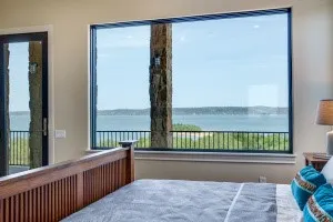 a view of balcony with furniture