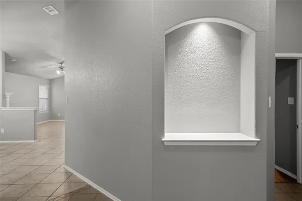a view of a small space with a sink