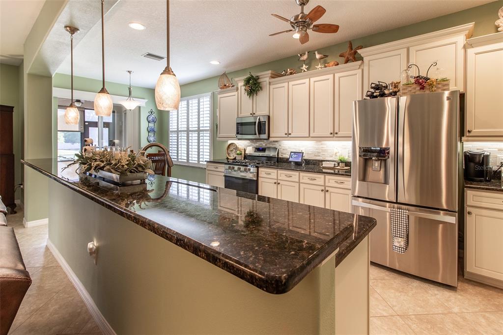 16123 Southwest 14th Avenue Road Ocala, FL 34473 - Photo 17 of 65 a kitchen with stainless steel appliances granite countertop a sink a stove and a refrigerator