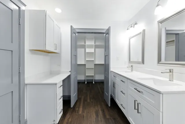 a bathroom with a shower