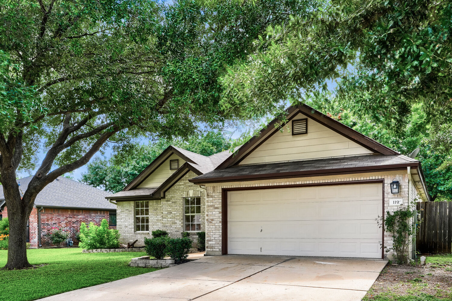 119 Stephen Lane Georgetown, TX 78626 - Photo 25 of 32 A classic brick exterior, 8 year roof, recently serviced HVAC and well-maintained landscaping welcome you home.