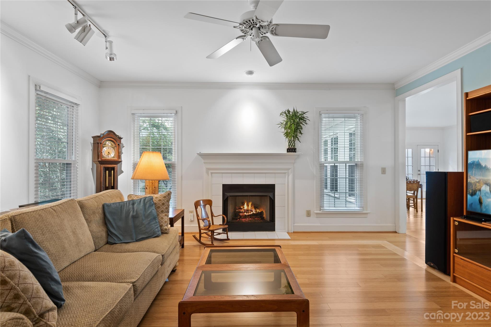 7604 Bosham Lane Charlotte, NC 28270 - Photo 9 of 39 a living room with furniture and a fireplace