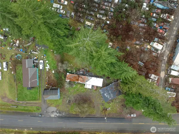 an aerial view of a house