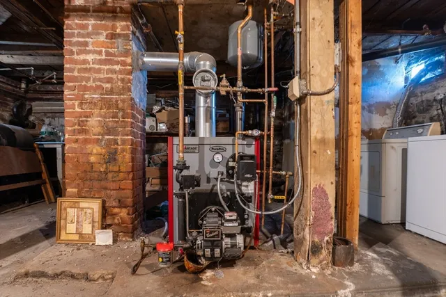a view of a storage room with racks