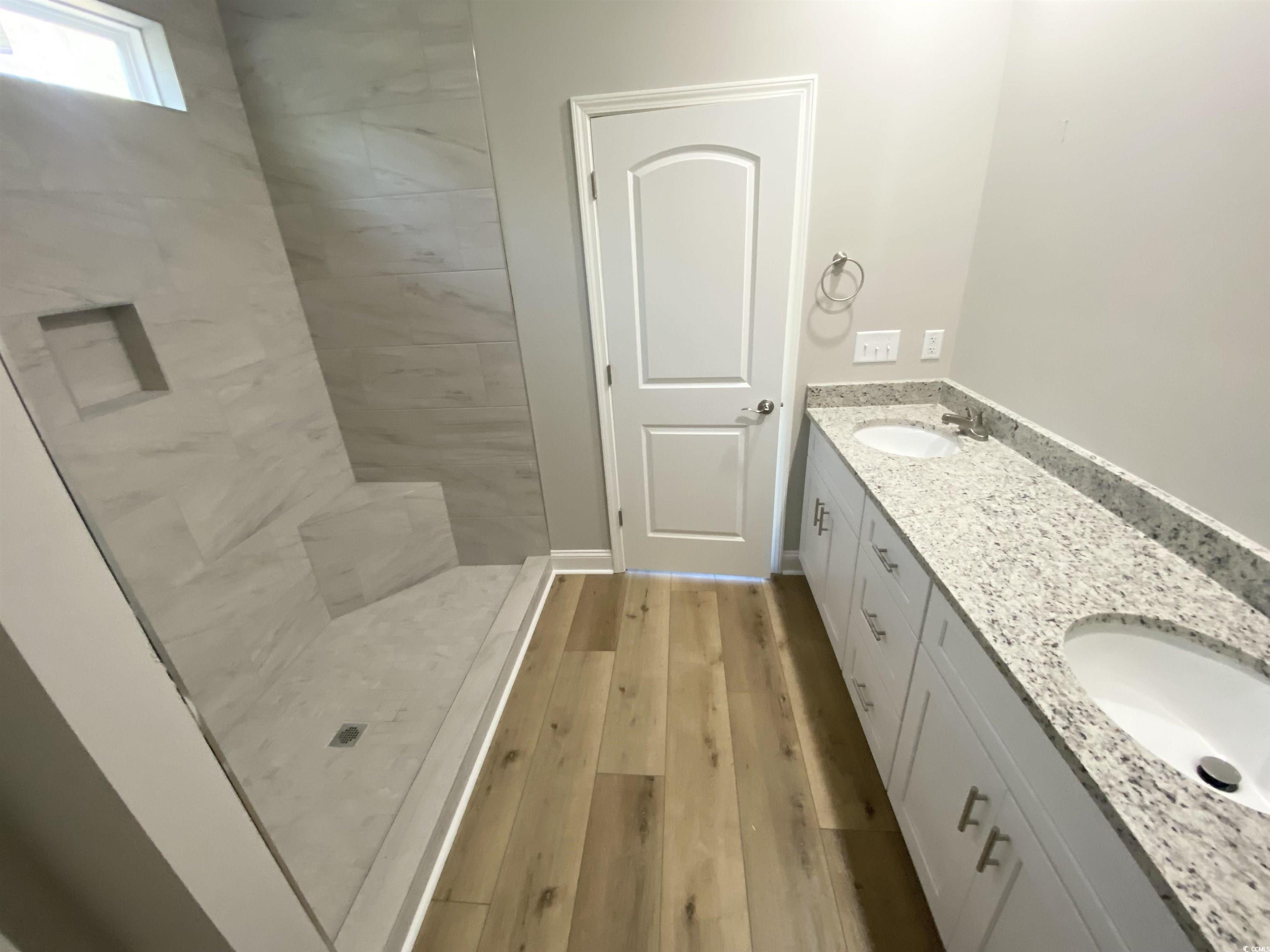 348 Jay Street Murrells Inlet, SC 29576 - Photo 19 of 29 Bathroom featuring vanity and wood-type flooring