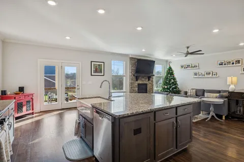 a spacious bedroom with a bed and a walk in closet